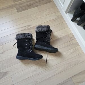 Cozy Black Faux Fur Winter Boots
